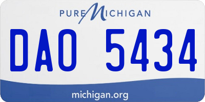 MI license plate DAO5434