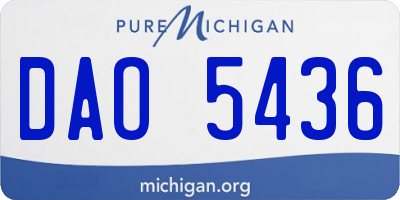 MI license plate DAO5436