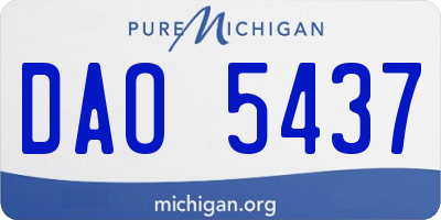 MI license plate DAO5437