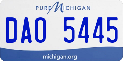 MI license plate DAO5445