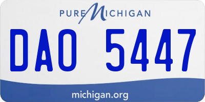 MI license plate DAO5447