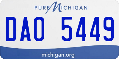 MI license plate DAO5449