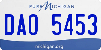 MI license plate DAO5453