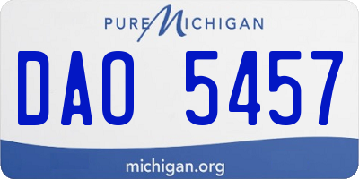 MI license plate DAO5457