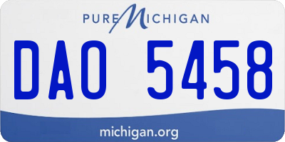 MI license plate DAO5458