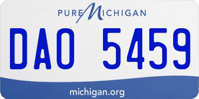 MI license plate DAO5459