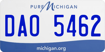 MI license plate DAO5462