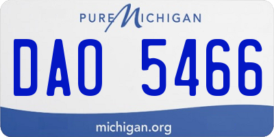 MI license plate DAO5466