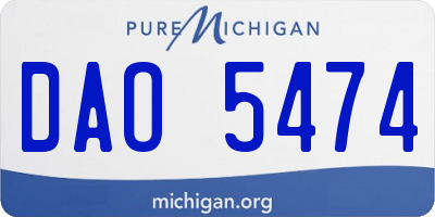 MI license plate DAO5474