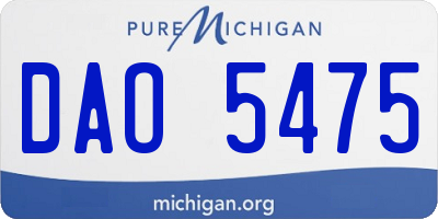 MI license plate DAO5475