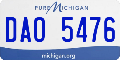 MI license plate DAO5476