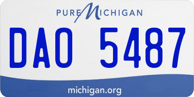 MI license plate DAO5487