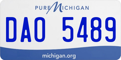 MI license plate DAO5489