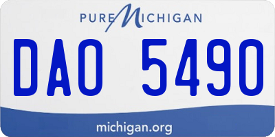 MI license plate DAO5490