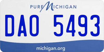 MI license plate DAO5493