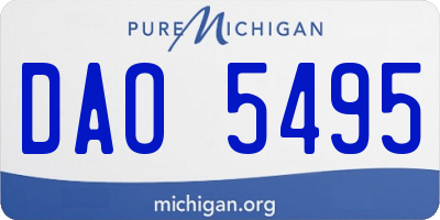 MI license plate DAO5495