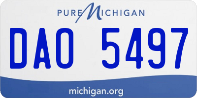MI license plate DAO5497