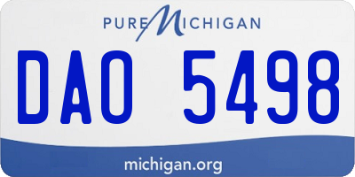 MI license plate DAO5498