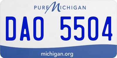 MI license plate DAO5504