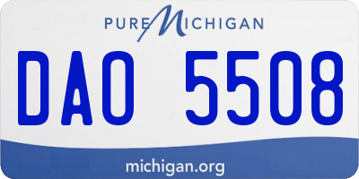 MI license plate DAO5508