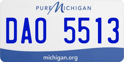 MI license plate DAO5513