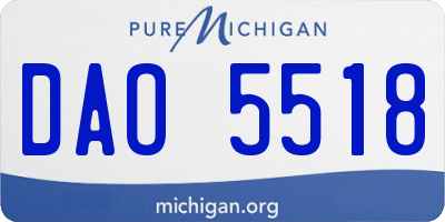 MI license plate DAO5518
