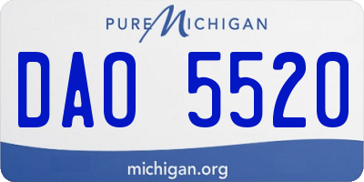 MI license plate DAO5520