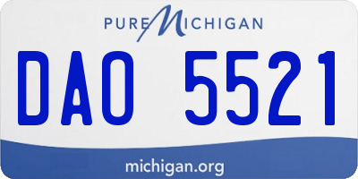 MI license plate DAO5521