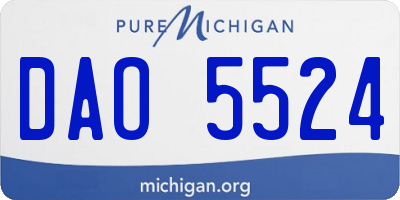 MI license plate DAO5524