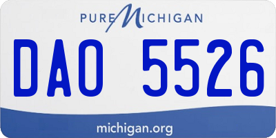 MI license plate DAO5526