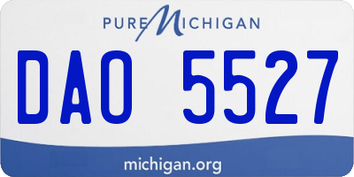 MI license plate DAO5527