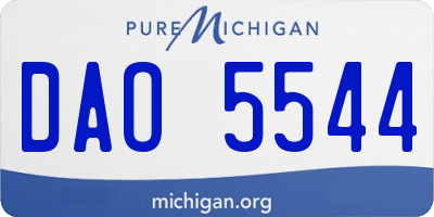 MI license plate DAO5544
