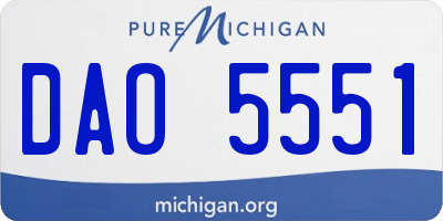 MI license plate DAO5551