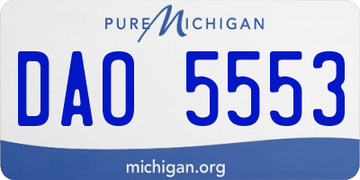 MI license plate DAO5553