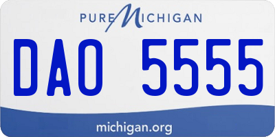 MI license plate DAO5555