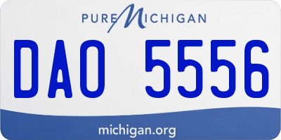 MI license plate DAO5556