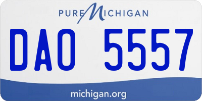 MI license plate DAO5557