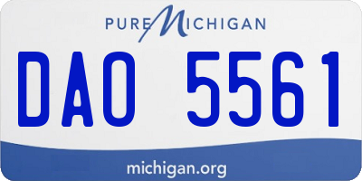 MI license plate DAO5561