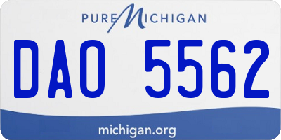 MI license plate DAO5562