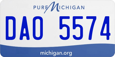 MI license plate DAO5574