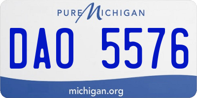 MI license plate DAO5576