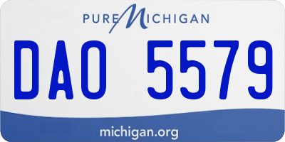 MI license plate DAO5579