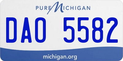 MI license plate DAO5582