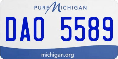 MI license plate DAO5589