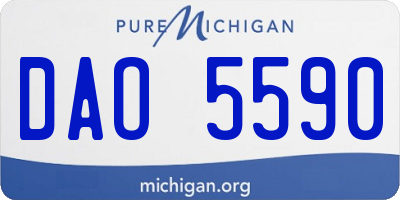 MI license plate DAO5590