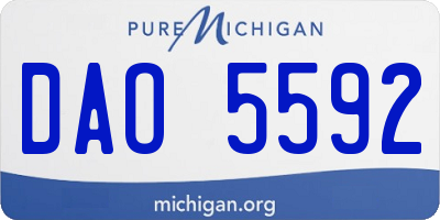 MI license plate DAO5592