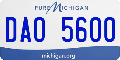 MI license plate DAO5600