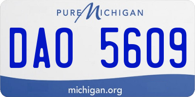 MI license plate DAO5609