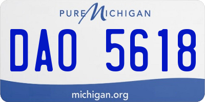 MI license plate DAO5618