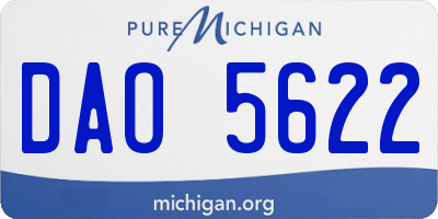 MI license plate DAO5622